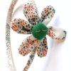 Diademas para niñas de flores, color blanco y verde