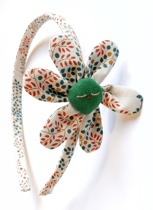 Diademas para niñas de flores, color blanco y verde Diademas para niñas de flores, color blanco y verde