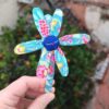Diadema para niñas de flores, color azul