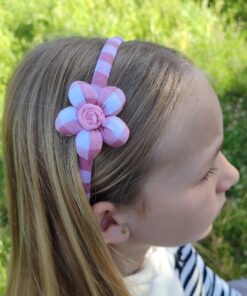 Diadema niña flor rosa