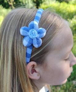 Diadema niña flor azul