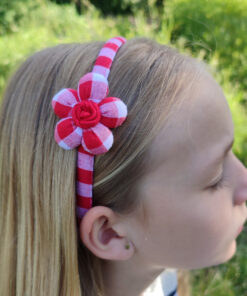 Diadema niña flor roja