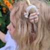 Diadema para niña vestida mono mostaza